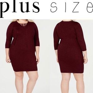 Trendy Plus Size Lace-Up Detail Dress